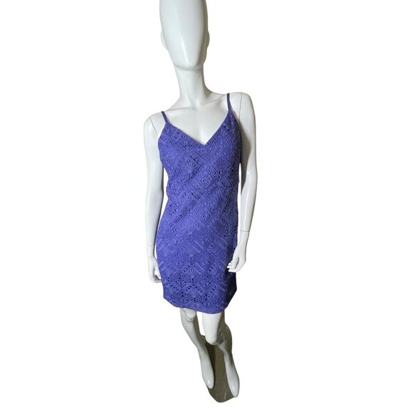Guess Women's Dress size 8 (M) Purple Sleeveless Lace Mini Dress Spaghetti Strap - Picture 5 of 15